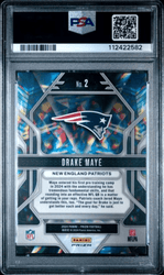 Graded 2024 Panini Prizm Drake Maye #2 Prizmatic Green Ice Rookie RC Football Card PSA 10 Gem Mint