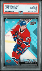 Graded 2024 Upper Deck Allure Lane Hutson #139 Rookie RC Hockey Card PSA 10 Gem Mint