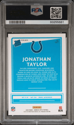 Graded 2020 Panini Donruss Optic Jonathan Taylor #167 Green Velocity Rookie RC Football Card PSA 10 Gem Mint