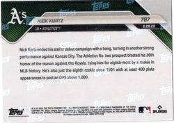 2025 Topps Now Nick Kurtz #787 Orange Foil /25 Athletics Rookie RC Baseball Card