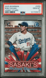 Graded 2025 Topps Bowman Roki Sasaki #HS9 Hobby Stars Rookie RC Baseball Card PSA 10 Gem Mint
