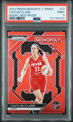 Graded 2024 Panini Prizm Monopoly WNBA Caitlin Clark #27 /99 Red Prizm Rookie RC Basketball Card PSA 9 Mint
