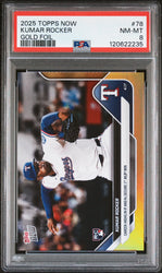 Graded 2025 Topps Now Kumar Rocker #78 Gold Foil /50 Rookie RC Baseball Card PSA 8 Near Mint