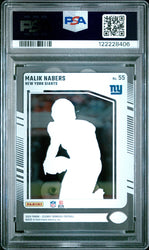 Graded 2024 Panini Clearly Donruss Malik Nabers #55 Rookie RC Football Card PSA 9 Mint