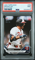 Graded 2025 Topps Now Brooks Lee #209 Black Foil /10 Rookie RC Baseball Card PSA 9 Mint