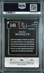 Graded 2025 Topps Bowman Noah Schultz #BTP16 Scouts Top 100 Mini Diamond /150 Rookie RC Baseball Card PSA 10 Gem Mint