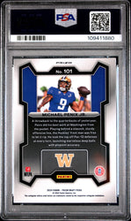 Graded 2024 Panini Prizm Draft Picks Michael Penix Jr #101 Red Ice Rookie RC Football Card PSA 10 Gem Mint