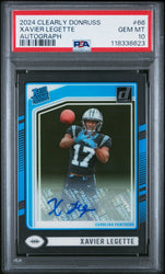Graded 2024 Panini Clearly Donruss Xavier Legette #66 Autograph  Rookie RC Football Card PSA 10 Gem Mint