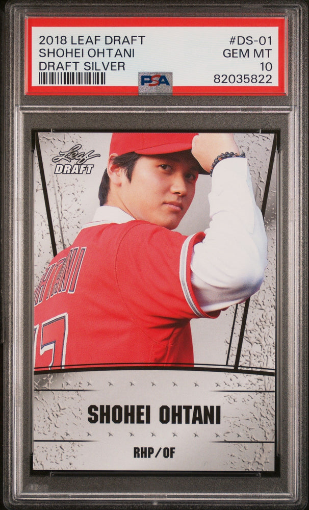 Graded 2018 Leaf Draft Shohei Ohtani #DS-01 Draft Silver Rookie RC Baseball Card PSA 10 Gem Mint