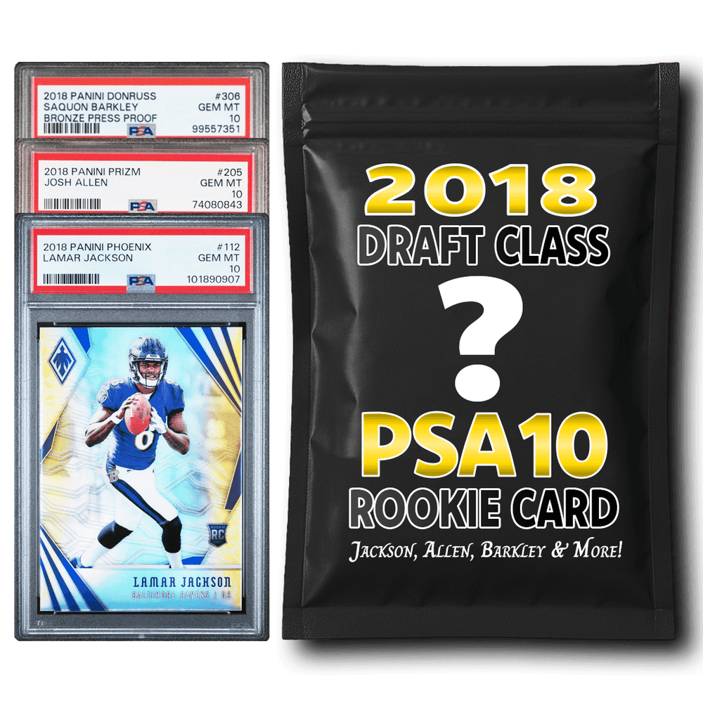 PSA 10 Graded 2018 NFL Rookie Card Mystery Pack (Lamar, Allen, Saquon & More!)