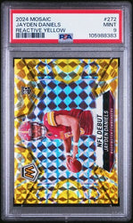 Graded 2024 Panini Mosaic Jayden Daniels #272 Reactive Yellow Rookie RC Football Card PSA 9 Mint