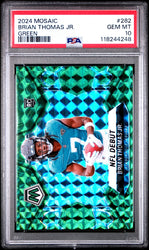 Graded 2024 Panini Mosaic Brian Thomas Jr #282 Green Rookie RC Football Card PSA 10 Gem Mint