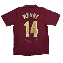 Autographed/Signed Thierry Henry Arsenal Red Soccer Jersey Beckett BAS COA