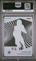 Graded 2020 Panini Chronicles CeeDee Lamb #CV13 Clear Vision Rookies Rookie RC Football Card PSA 10 Gem Mint