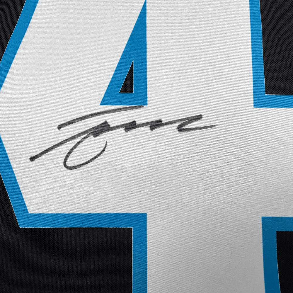 Autographed/Signed Tetairoa McMillan Carolina Panthers Black Authentic Football Jersey Fanatics COA (ONLINE ORDER ONLY)