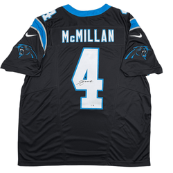 Autographed/Signed Tetairoa McMillan Carolina Panthers Black Authentic Football Jersey Fanatics COA (ONLINE ORDER ONLY)