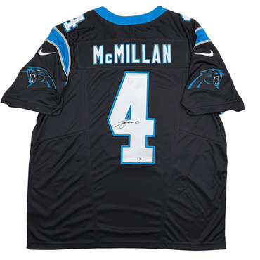 Autographed/Signed Tetairoa McMillan Carolina Panthers Black Authentic Football Jersey Fanatics COA (ONLINE ORDER ONLY)