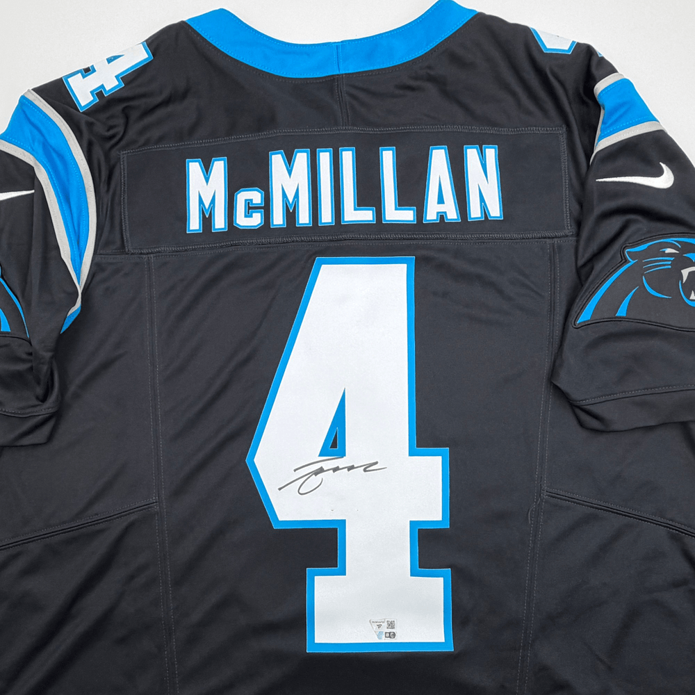 Autographed/Signed Tetairoa McMillan Carolina Panthers Black Authentic Football Jersey Fanatics COA (ONLINE ORDER ONLY)