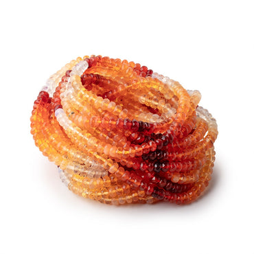 3.5mm Mexican Fire Opal Faceted Rondelles 16 inch 166 beads AAA (ONLINE ORDER ONLY)