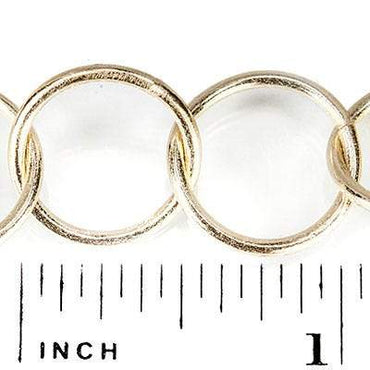 17mm 14kt Gold plated Round Link Chain by the foot (ONLINE ORDER ONLY)