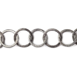 17mm Black Gold Plated Brushed Round Link Chain by the foot (ONLINE ORDER ONLY)