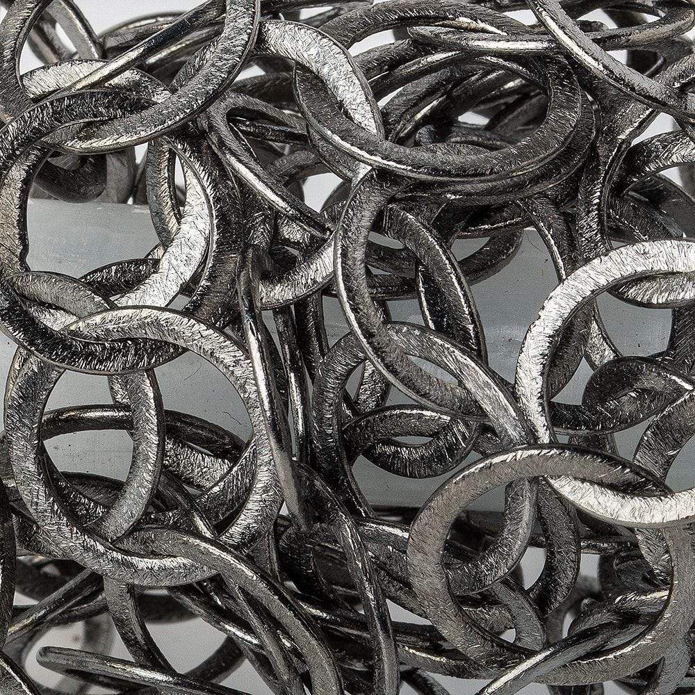 17mm Black Gold Plated Brushed Round Link Chain by the foot (ONLINE ORDER ONLY)
