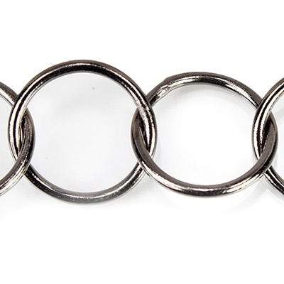 17mm Black Gold plated Plain Round Link Chain by the foot (ONLINE ORDER ONLY)