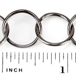 17mm Black Gold plated Plain Round Link Chain by the foot (ONLINE ORDER ONLY)