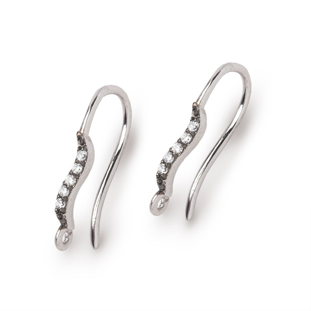 17mm CZ Two Tone Ear Wire Set of 2 pieces (ONLINE ORDER ONLY)