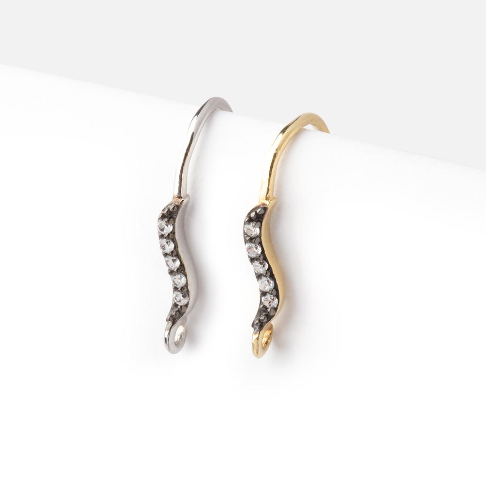17mm CZ Two Tone Ear Wire Set of 2 pieces (ONLINE ORDER ONLY)