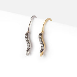 17mm CZ Two Tone Ear Wire Set of 2 pieces (ONLINE ORDER ONLY)