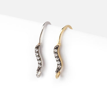 17mm CZ Two Tone Ear Wire Set of 2 pieces (ONLINE ORDER ONLY)