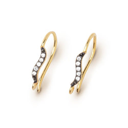 17mm CZ Two Tone Ear Wire Set of 2 pieces (ONLINE ORDER ONLY)