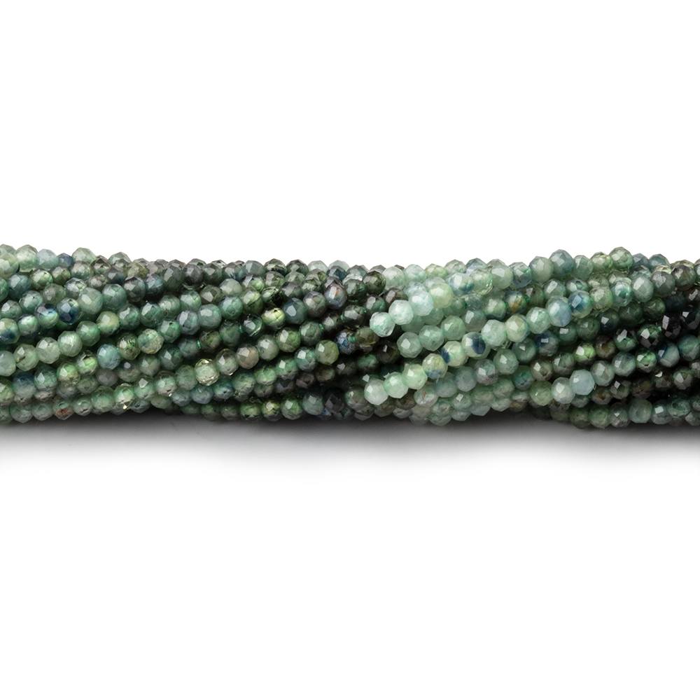 1.7mm Green Sapphire Micro Faceted Round Beads 12.5 inch 220 pieces (ONLINE ORDER ONLY)