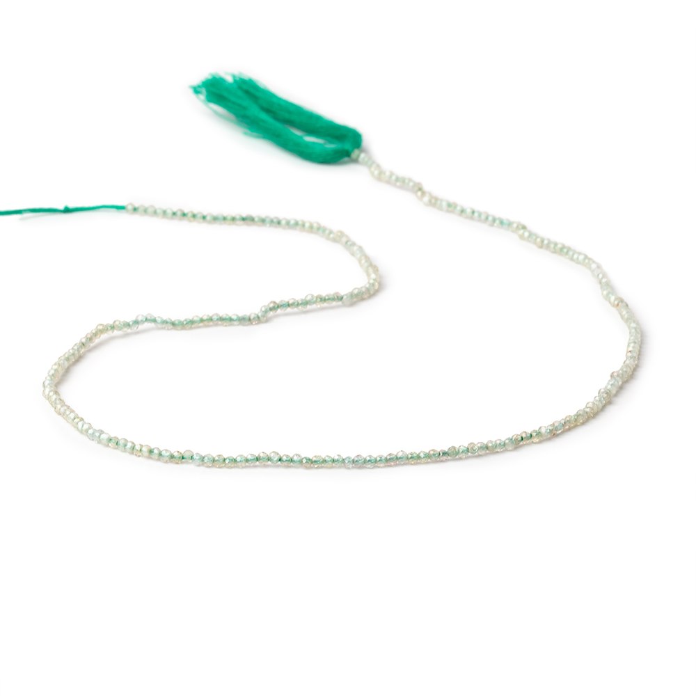 1.7mm Green Zircon Micro Faceted Rondelle Beads 12.75 inch 232 pieces (ONLINE ORDER ONLY)