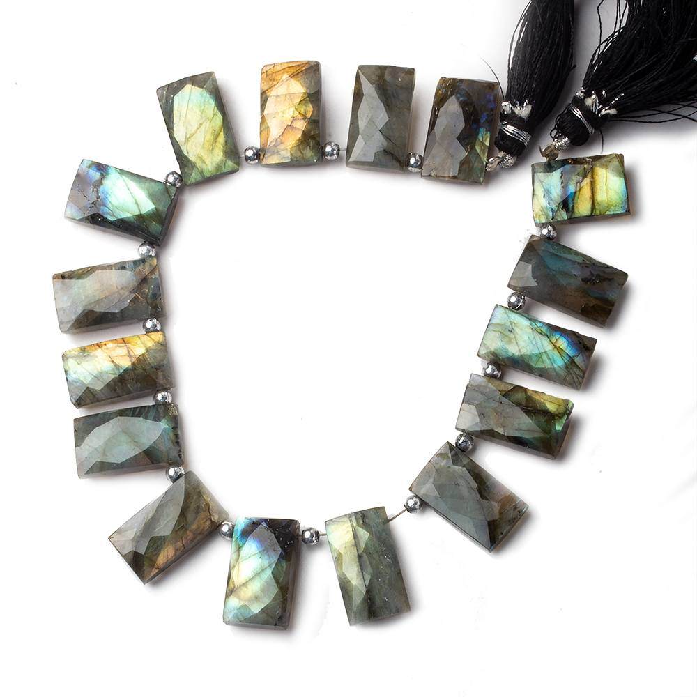 17x10-19x10mm Labradorite top drilled faceted rectangle beads 8 inch 13 pieces (ONLINE ORDER ONLY)