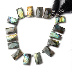 17x10-19x10mm Labradorite top drilled faceted rectangle beads 8 inch 13 pieces (ONLINE ORDER ONLY)