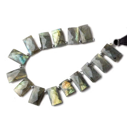 17x10-19x10mm Labradorite top drilled faceted rectangle beads 8 inch 13 pieces (ONLINE ORDER ONLY)