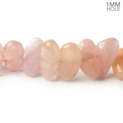 17x10-24x11mm Morganite (Pink Beryl) side drilled plain nuggets 16 inch 42 large hole beads AA (ONLINE ORDER ONLY)
