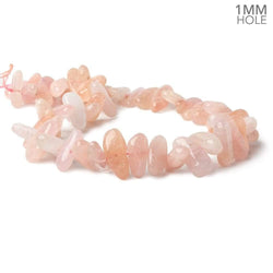 17x10-24x11mm Morganite (Pink Beryl) side drilled plain nuggets 16 inch 42 large hole beads AA (ONLINE ORDER ONLY)