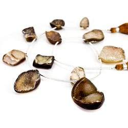 17x10-30x22mm Tortoise Shell Agate Drusy Freeform Beads 11 pieces (ONLINE ORDER ONLY)