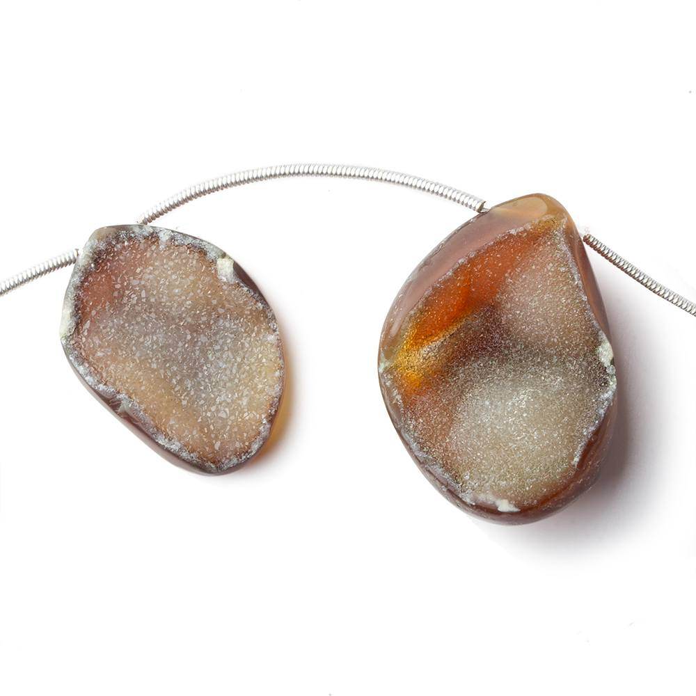 17x10-30x22mm Tortoise Shell Agate Drusy Freeform Beads 11 pieces (ONLINE ORDER ONLY)