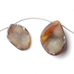 17x10-30x22mm Tortoise Shell Agate Drusy Freeform Beads 11 pieces (ONLINE ORDER ONLY)