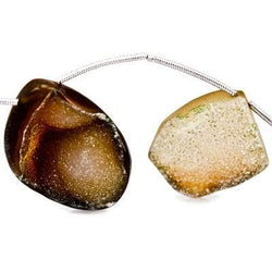 17x10-30x22mm Tortoise Shell Agate Drusy Freeform Beads 11 pieces (ONLINE ORDER ONLY)