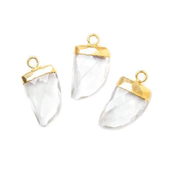 17x10mm Gold Leafed Crystal Quartz Horn Pendant 1 piece (ONLINE ORDER ONLY)
