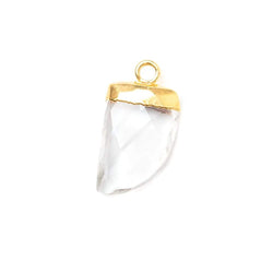 17x10mm Gold Leafed Crystal Quartz Horn Pendant 1 piece (ONLINE ORDER ONLY)