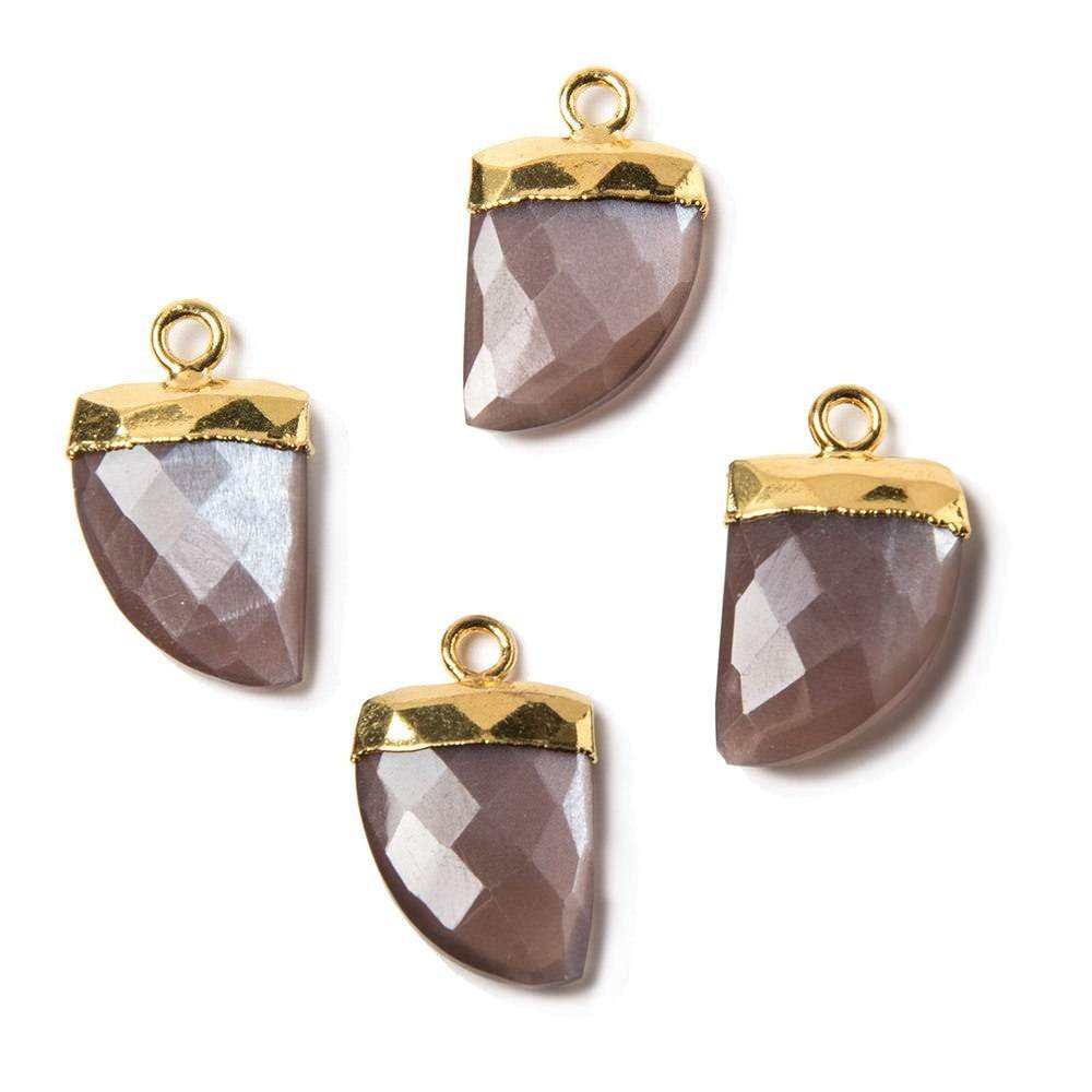 17x10mm Gold Leafed Chocolate Brown Moonstone Horn Pendant 1 piece (ONLINE ORDER ONLY)