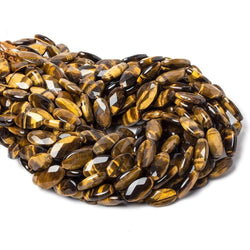 17x10mm Tiger's Eye faceted oval beads 15 inch 22 pieces (ONLINE ORDER ONLY)
