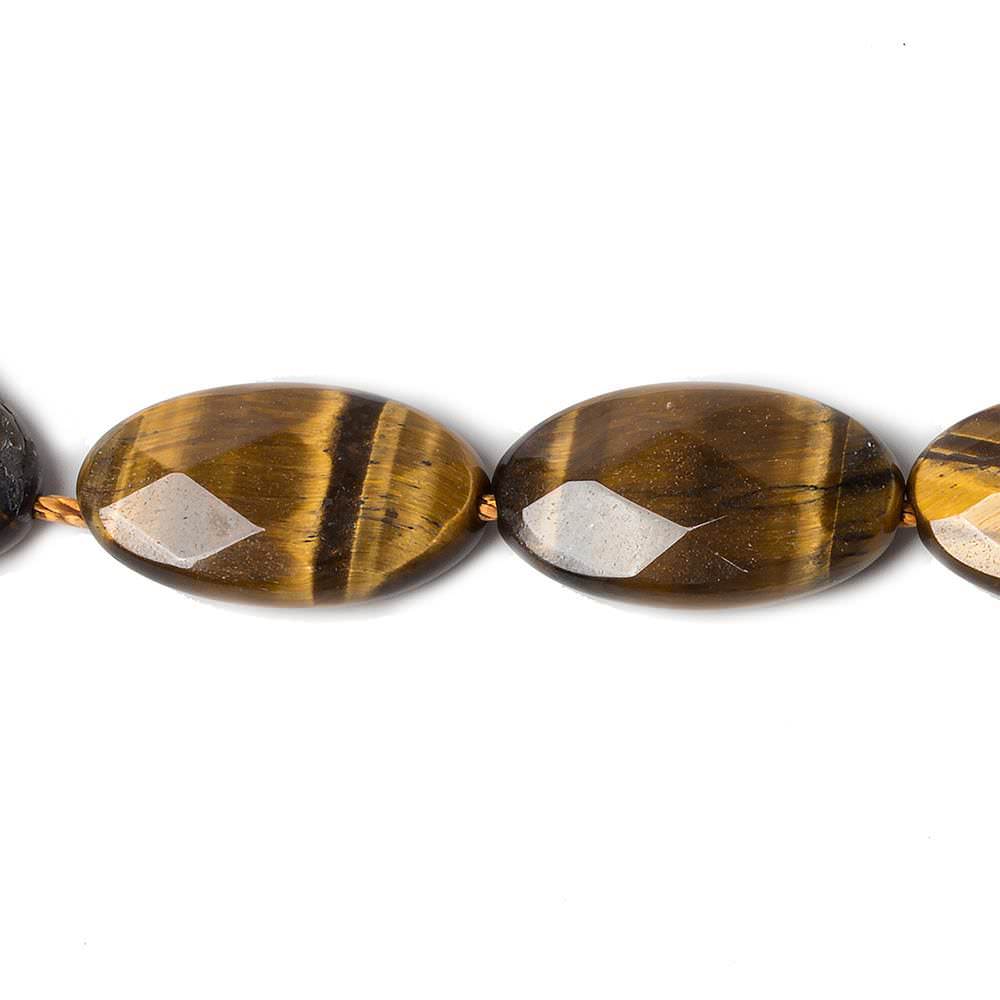 17x10mm Tiger's Eye faceted oval beads 15 inch 22 pieces (ONLINE ORDER ONLY)