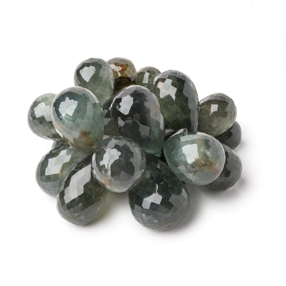 17x11-24x17mm Moss Aquamarine Faceted Tear Drops 4 inch 25 Beads AA (ONLINE ORDER ONLY)
